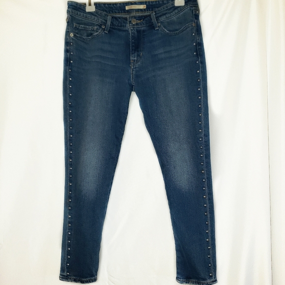Levi's 711 Silver Stud Ankle Skinny Jeans - Picture 1 of 16